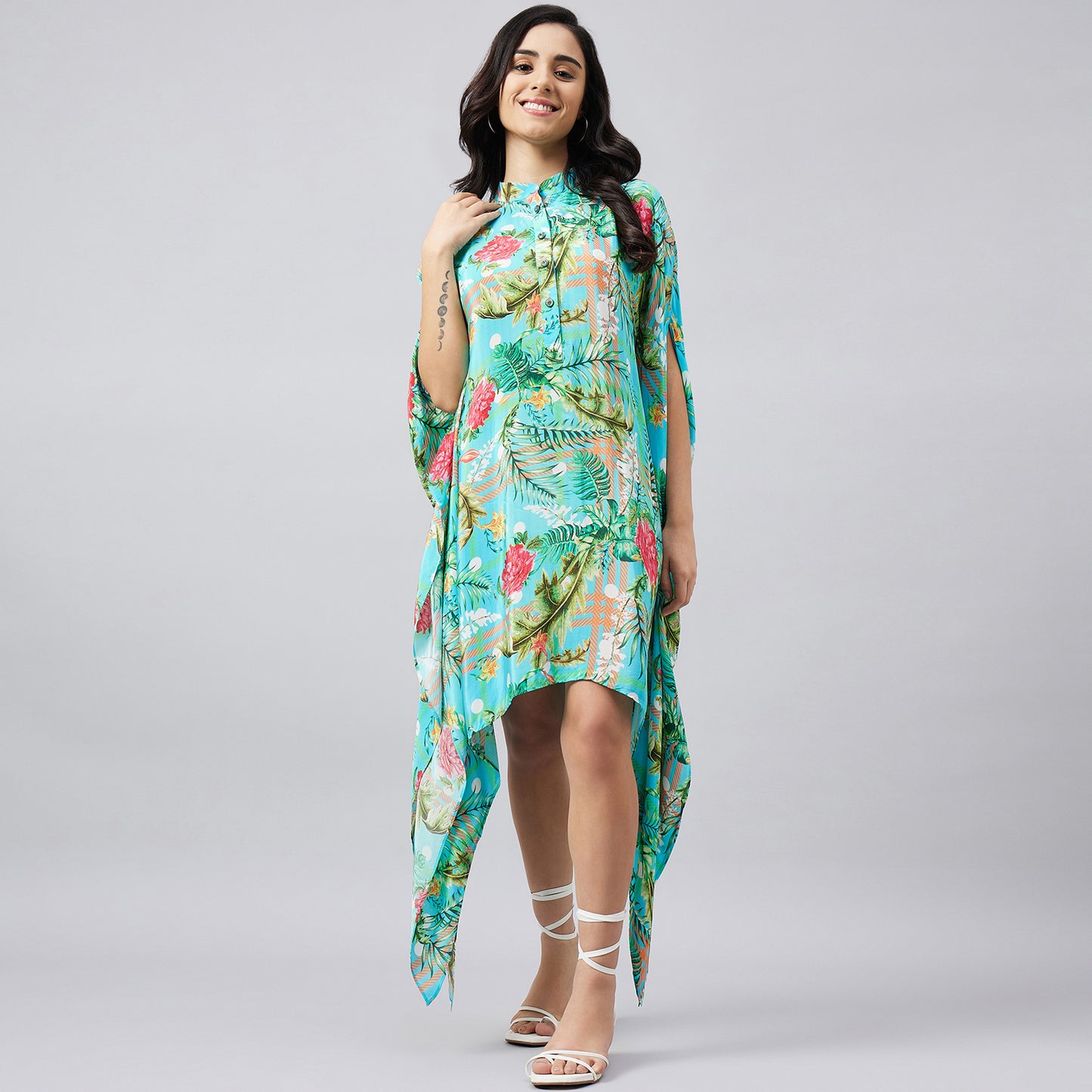 Baby Blue and Green Jungle Print Tunic