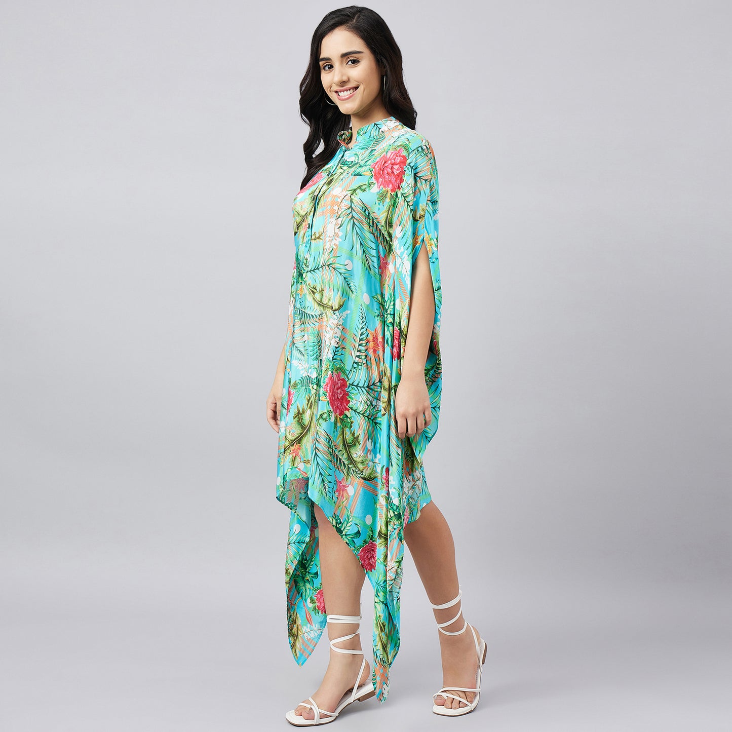 Baby Blue and Green Jungle Print Tunic