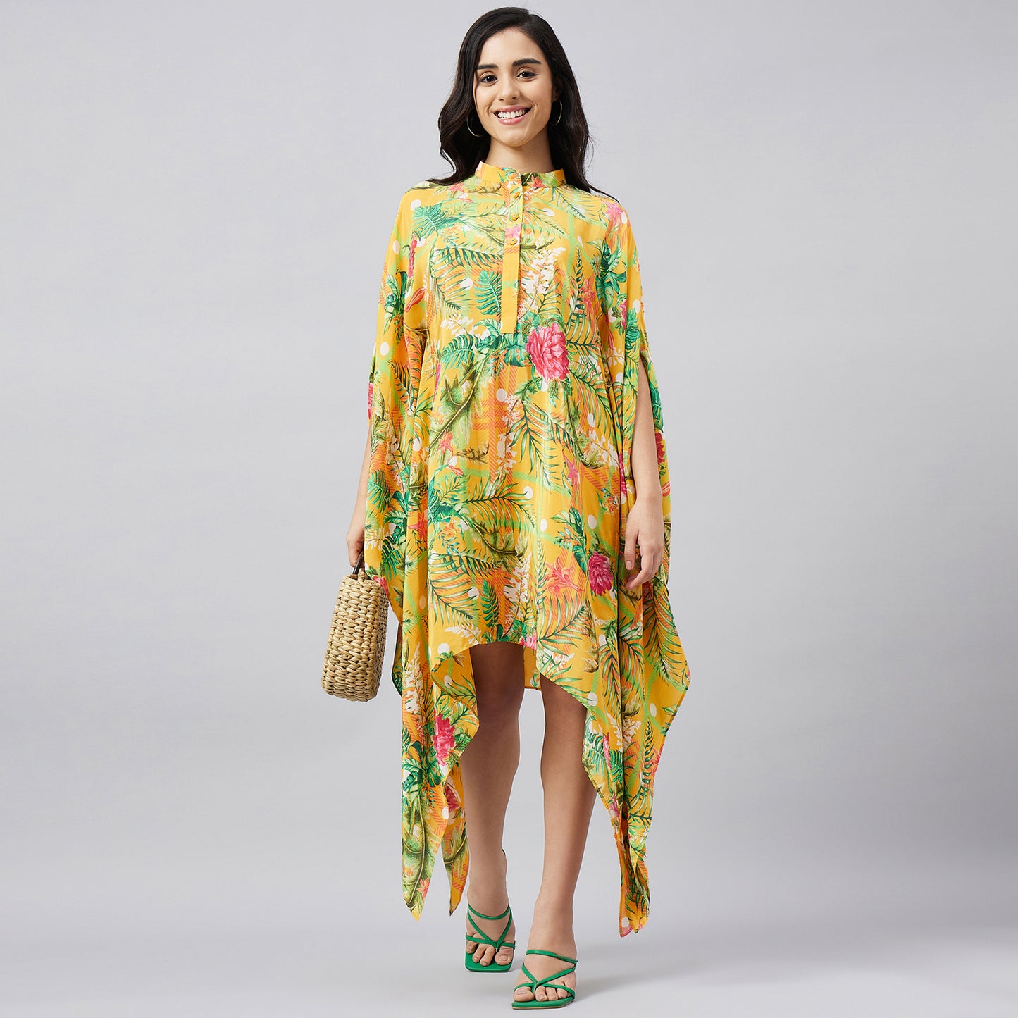 Yellow and Green Jungle Print Tunic