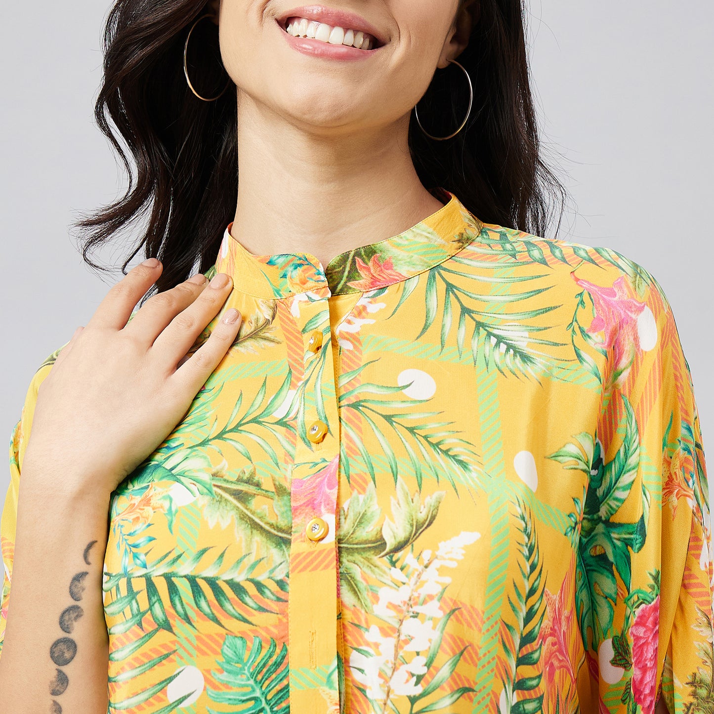 Yellow and Green Jungle Print Tunic