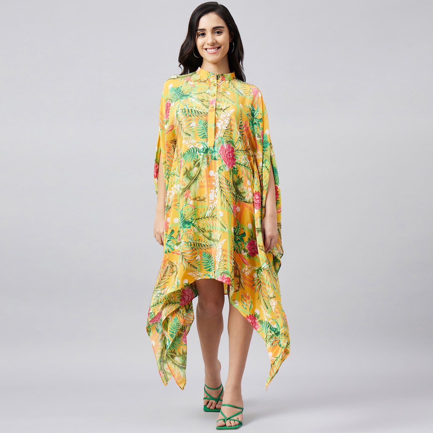 Yellow and Green Jungle Print Tunic