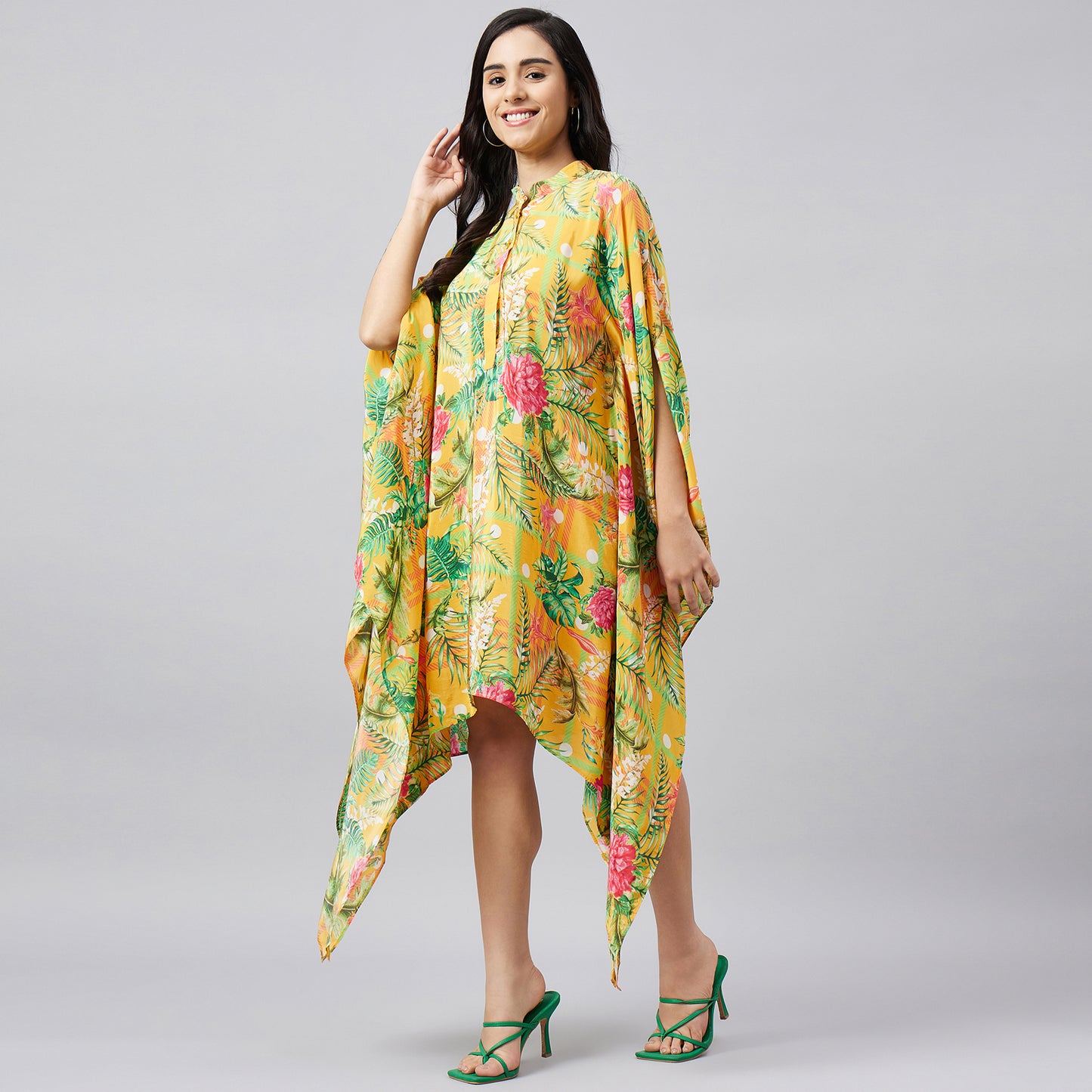 Yellow and Green Jungle Print Tunic