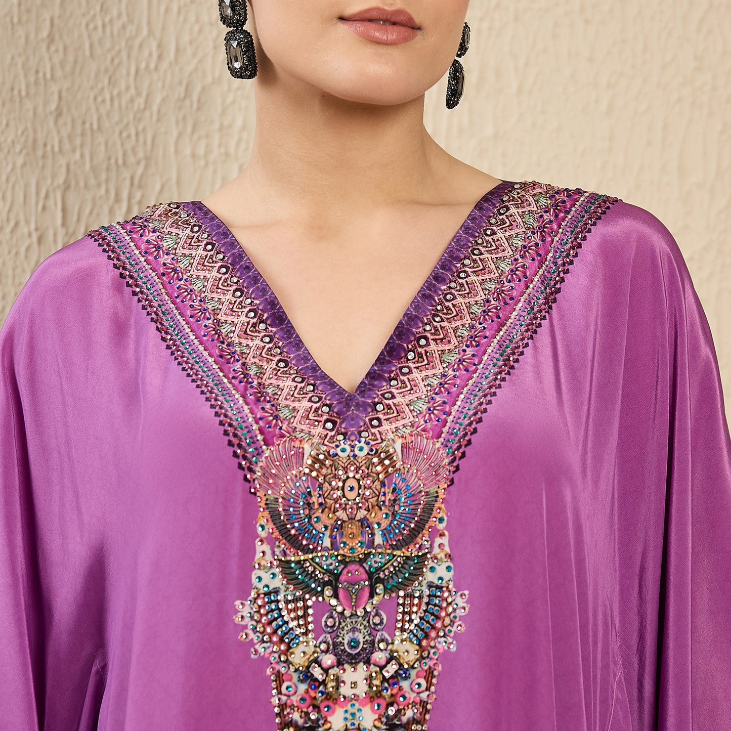 Lilac Apple Cut Embellished Tunic