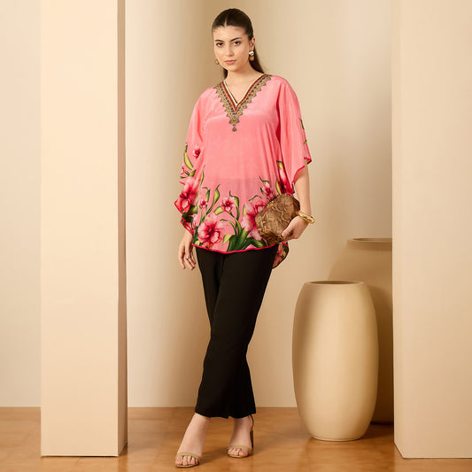 Pink Floral Printed Tunic