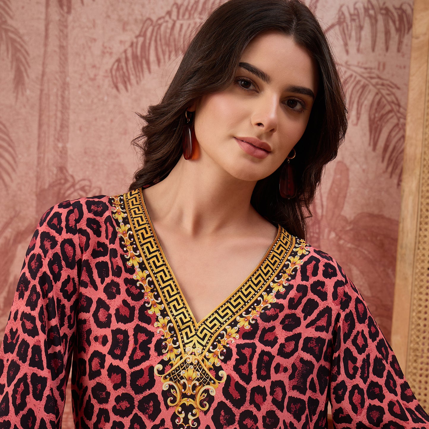 Pink Baroque Animal Print Tunic