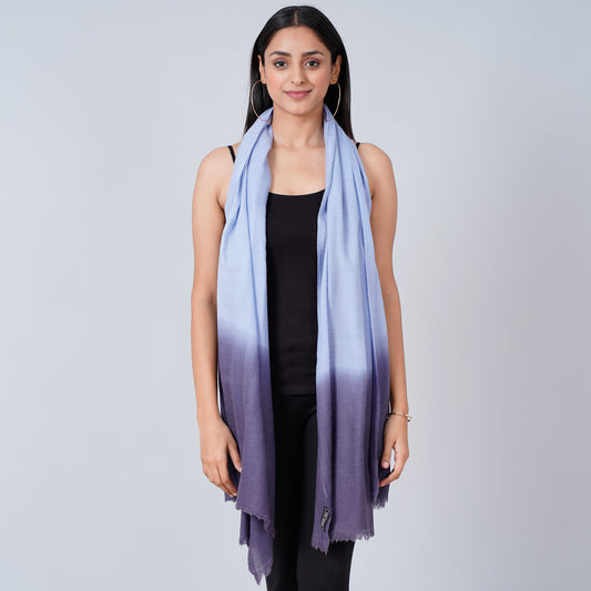 Sky Blue and Dark Blue Colour Block Scarf