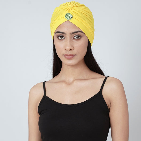 Yellow Headwear for Women – Polyester Lycra | First Resort by Ramola Bachchan