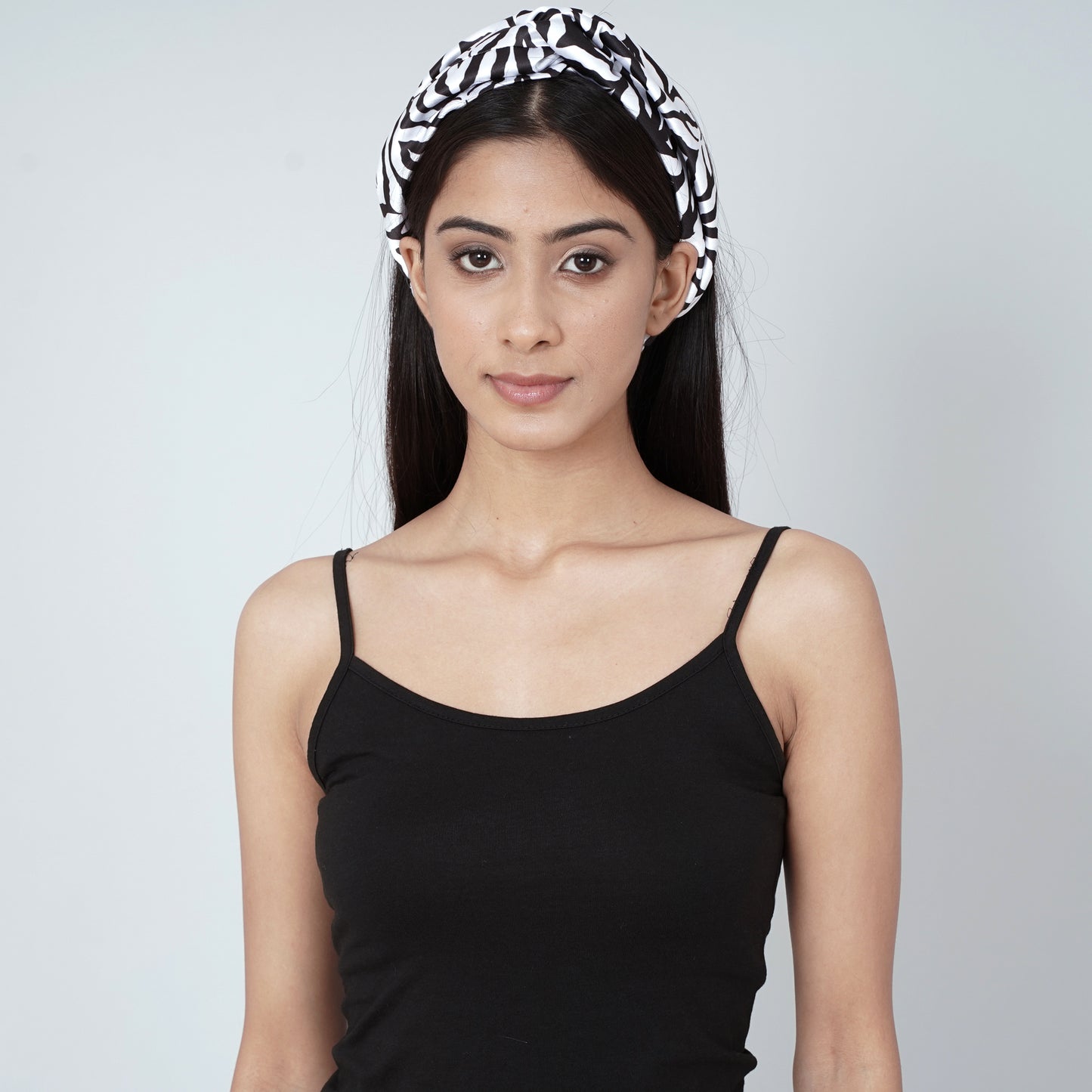 White and Grey Zebra Print Headband