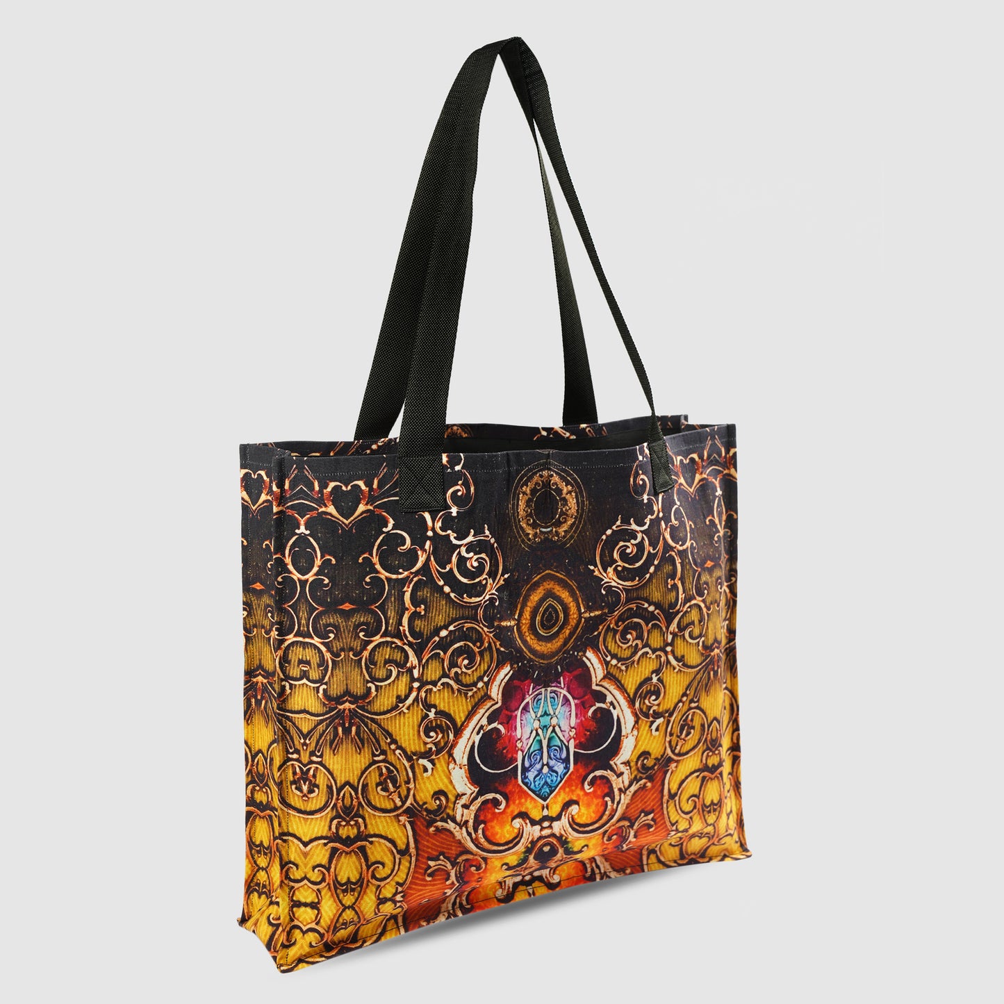 Black and Orange Tribal Print Tote Bag