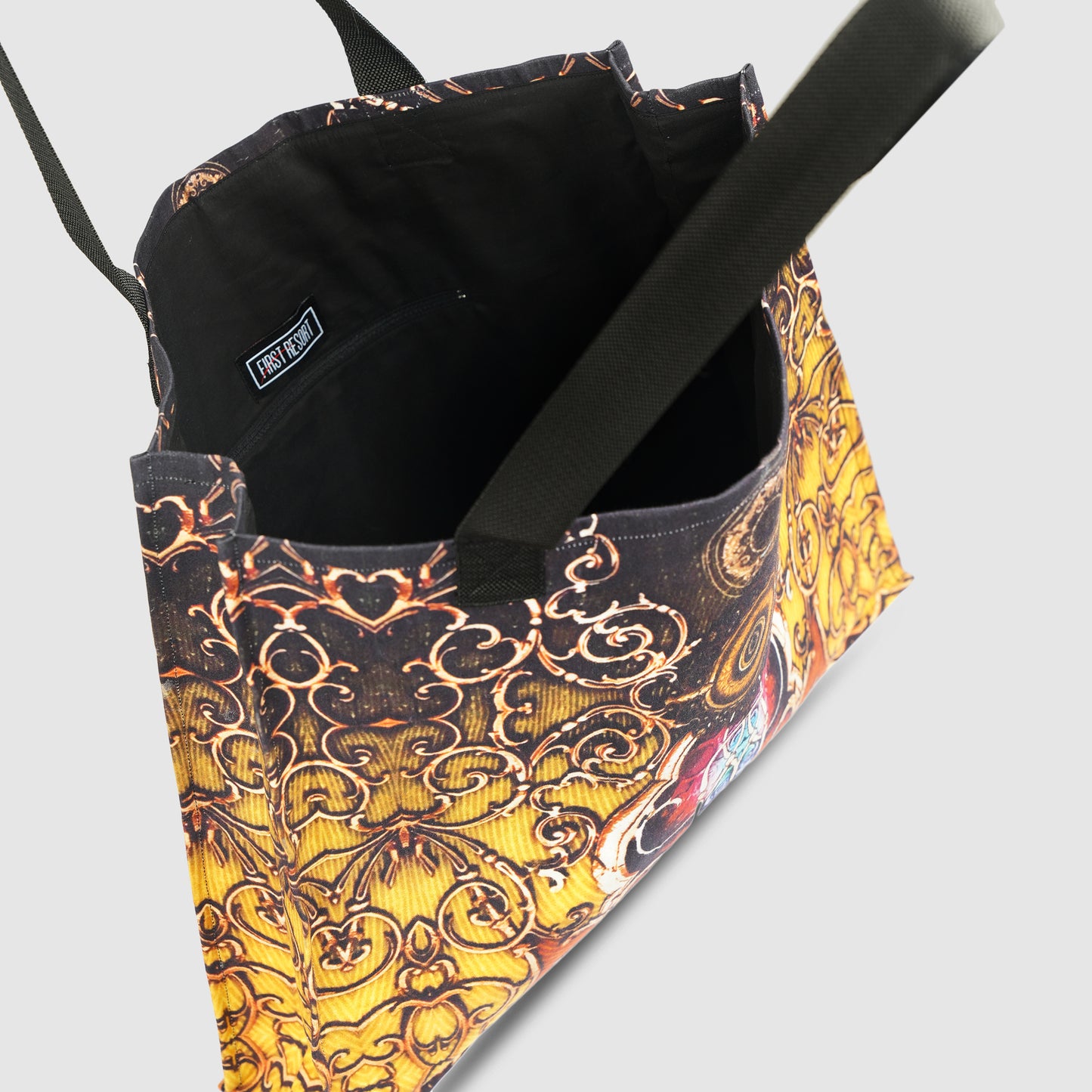 Black and Orange Tribal Print Tote Bag