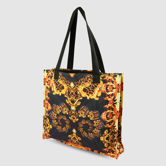 Black and Yellow Tribal Print Tote Bag