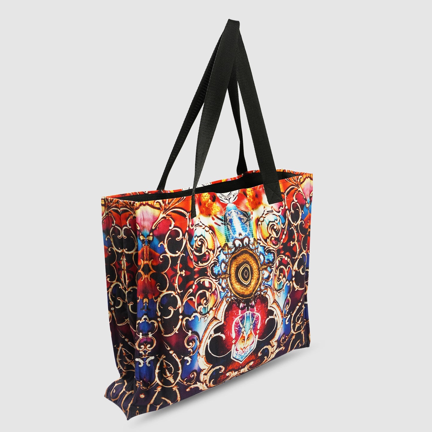 Blue and Magenta Tribal Print Tote Bag