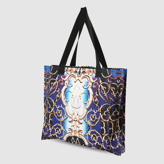Blue and Purple Tribal Print Tote Bag