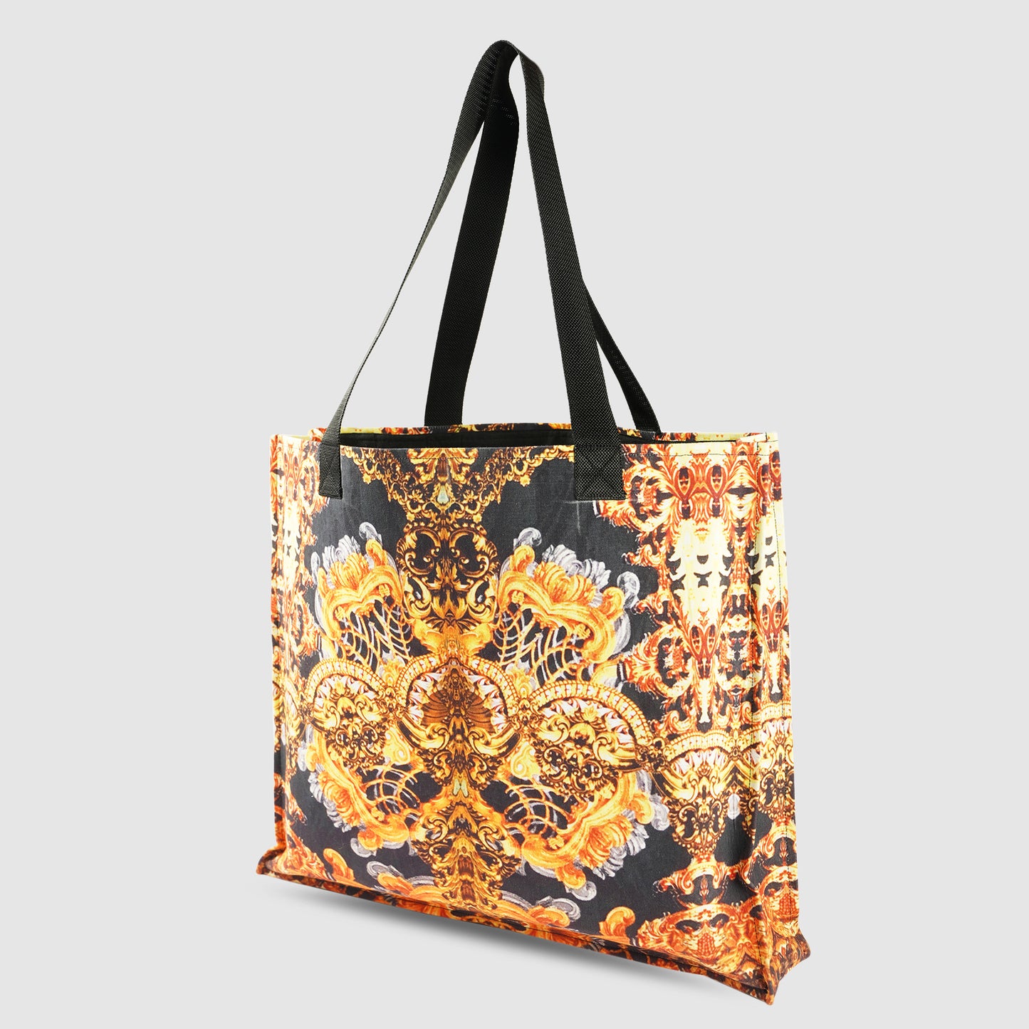 Black and Mustard Yellow Tribal Print Tote Bag