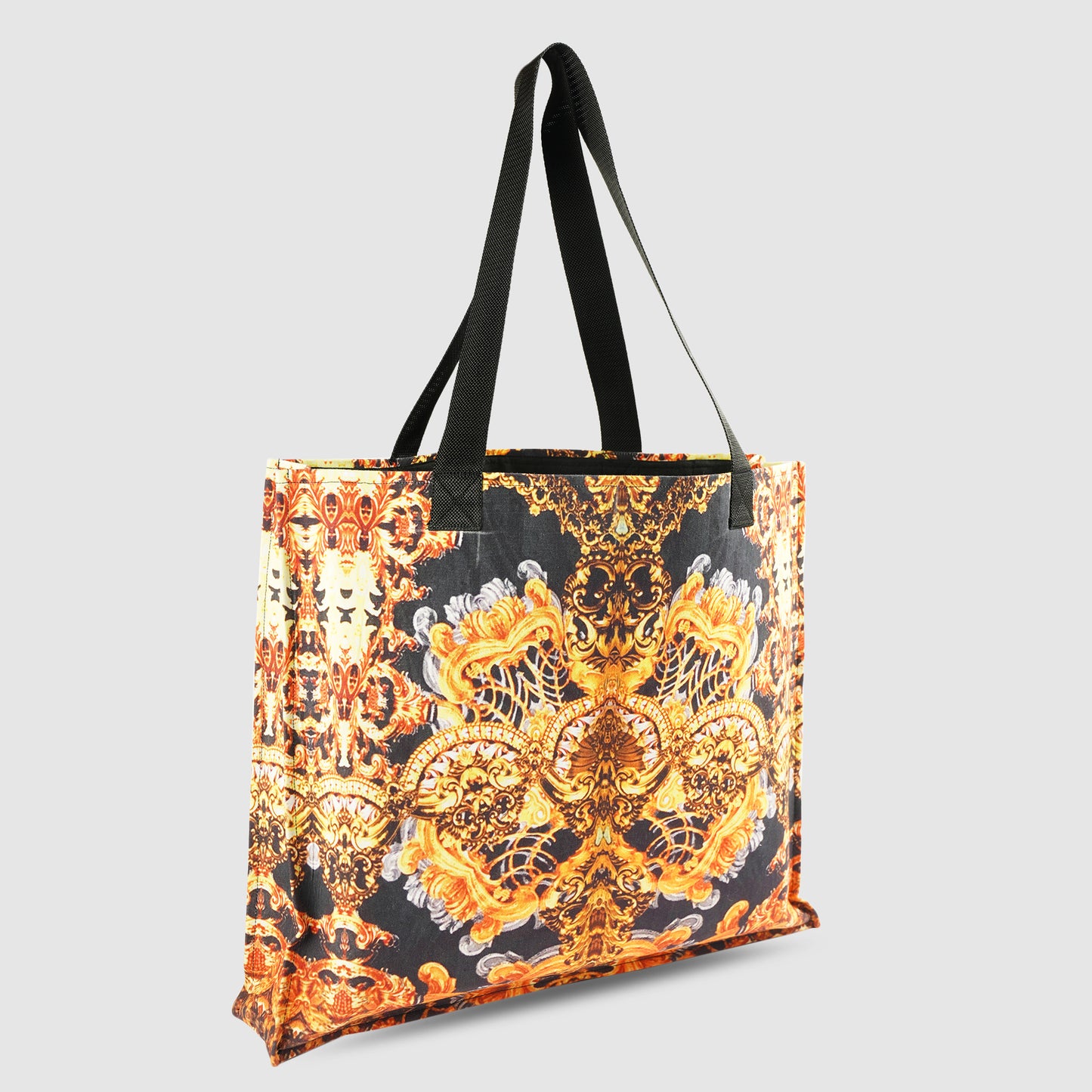 Black and Mustard Yellow Tribal Print Tote Bag