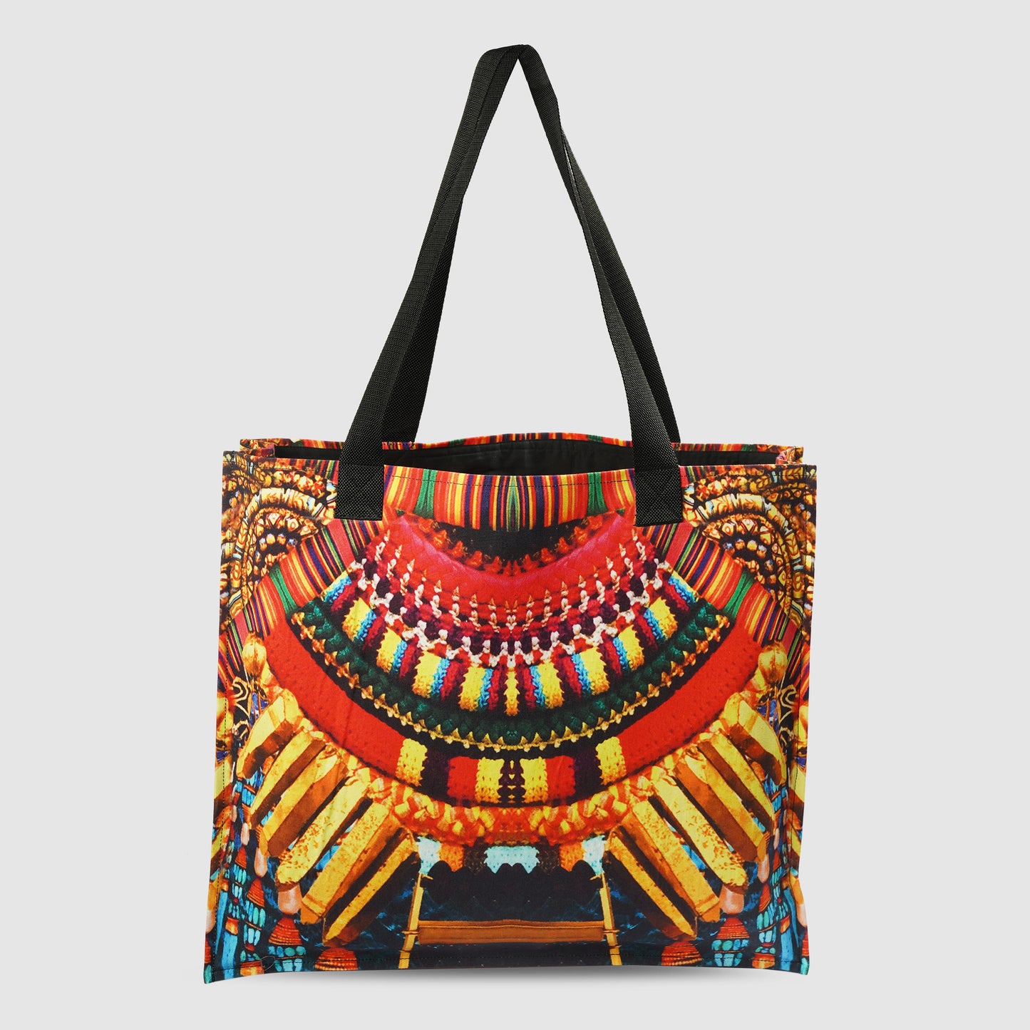 Yellow and Red Tribal Print Tote Bag