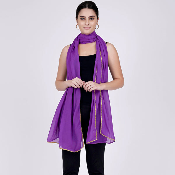 Violet Dupatta for Women – Viscose Georgette | First Resort by Ramola Bachchan