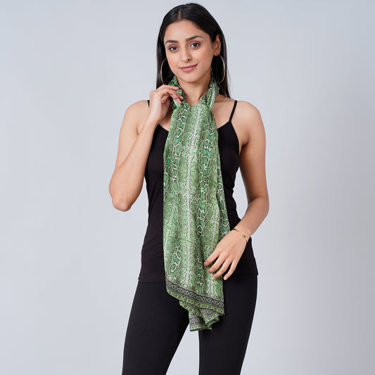 Green Python Print Stole