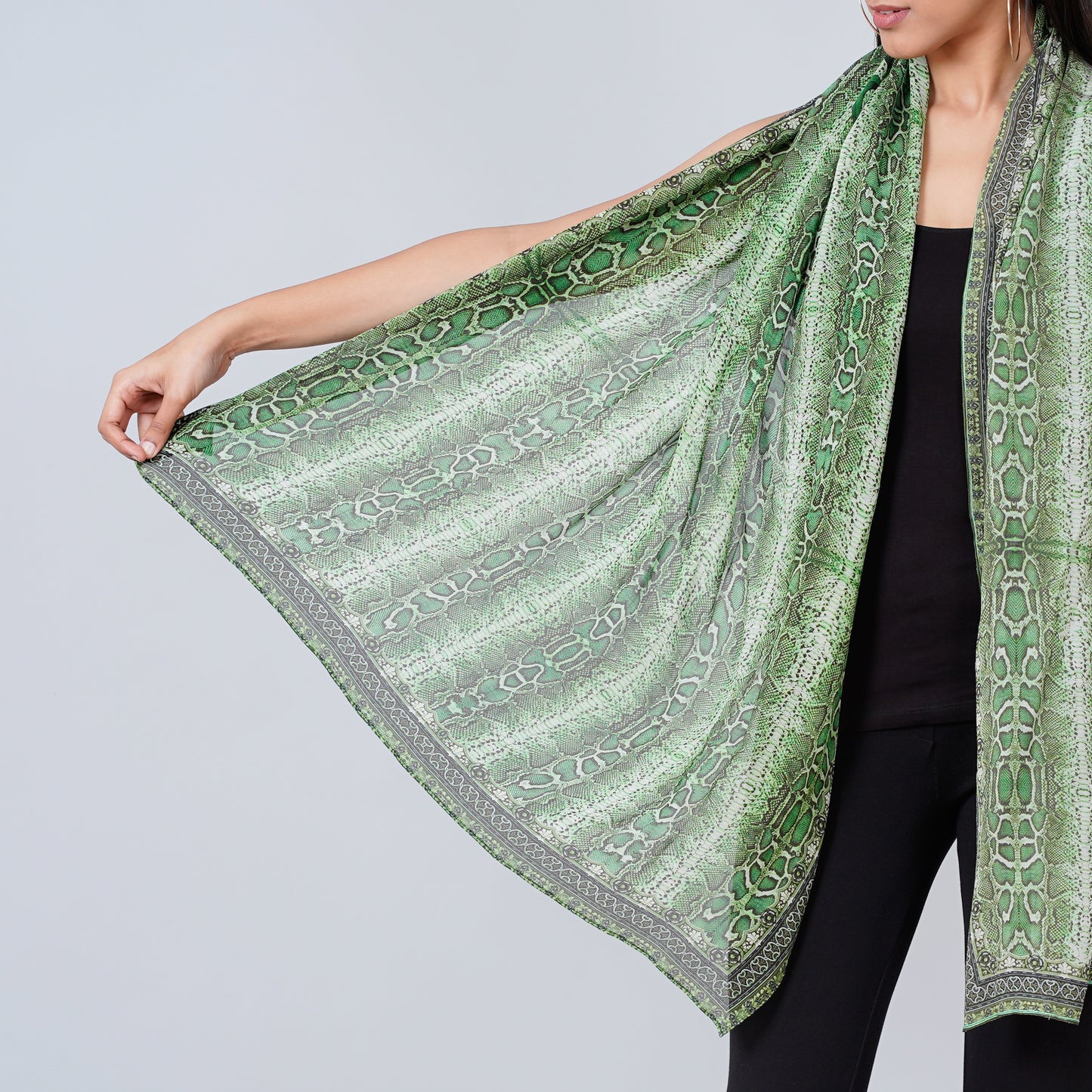 Green Python Print Stole