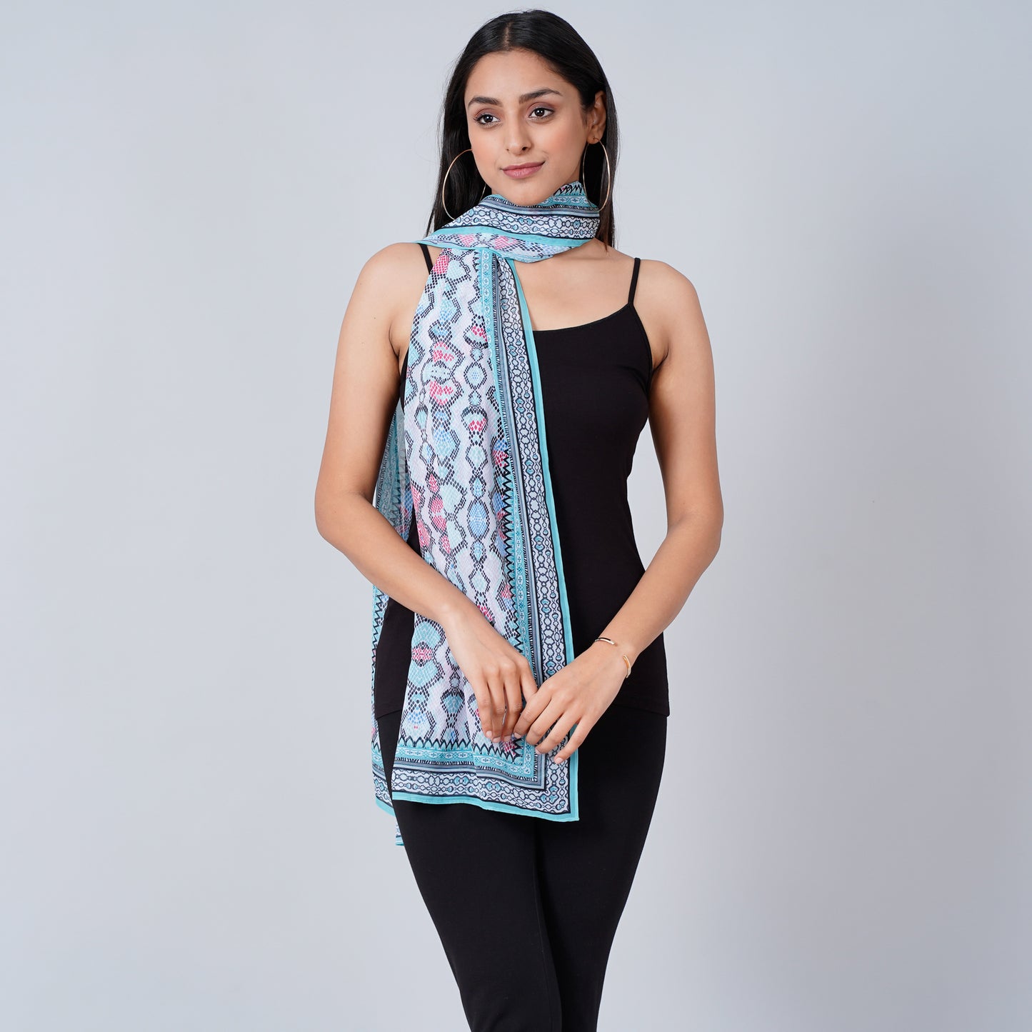 Blue Geometric Stole