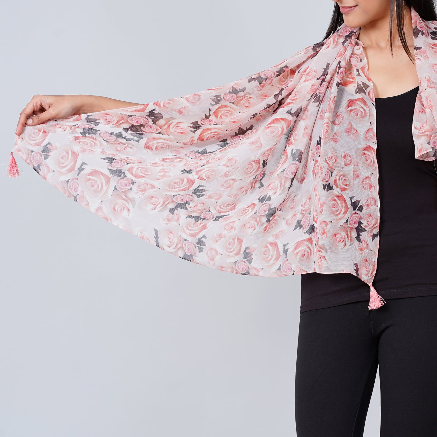 Pink Floral Scarf