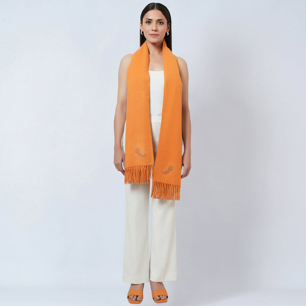 Mustard Stole for Women – Embellished | First Resort by Ramola Bachchan
