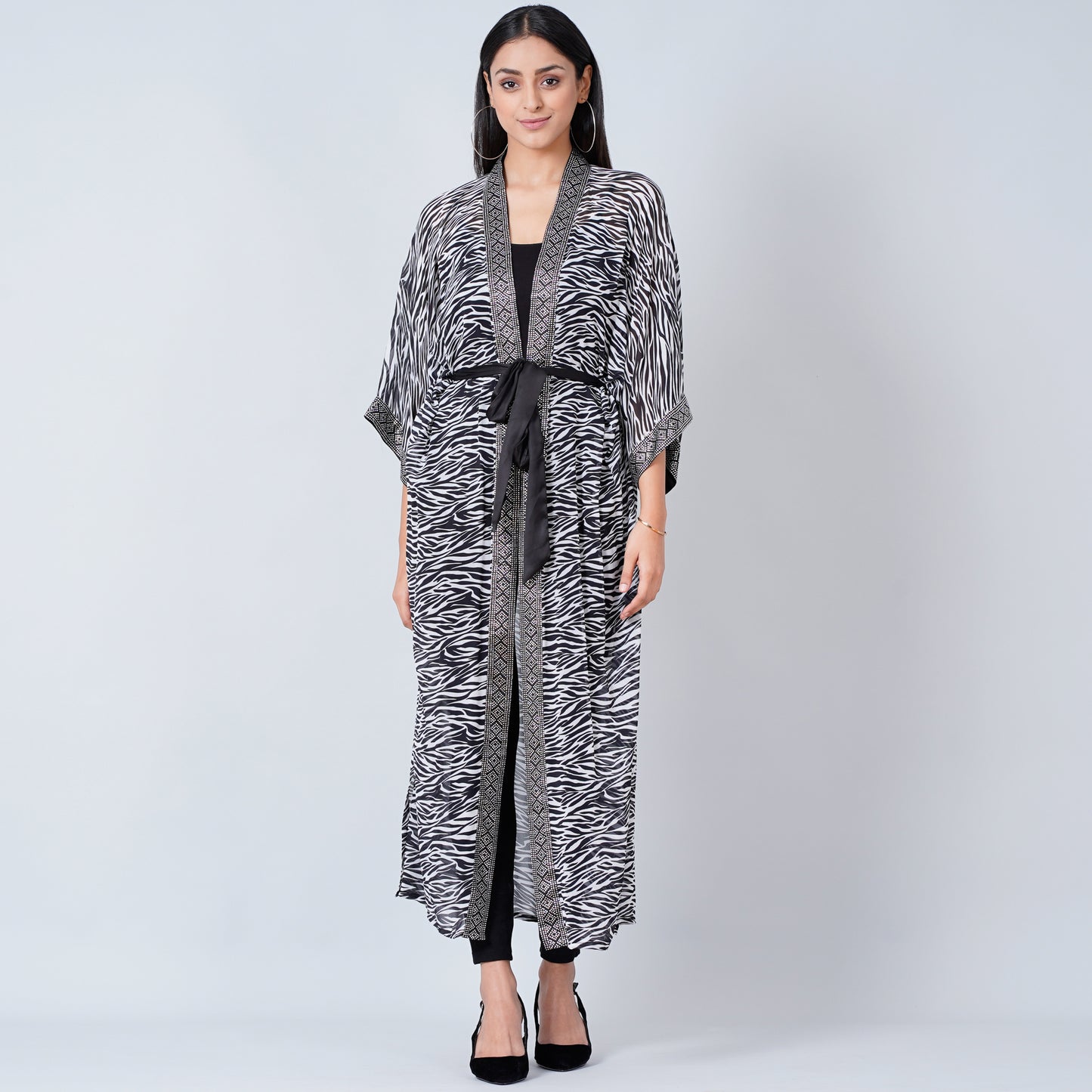 Black and White Zebra Print Cover-Up