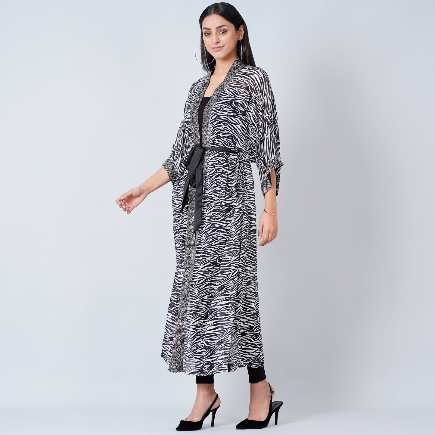 Black and White Zebra Print Cover-Up