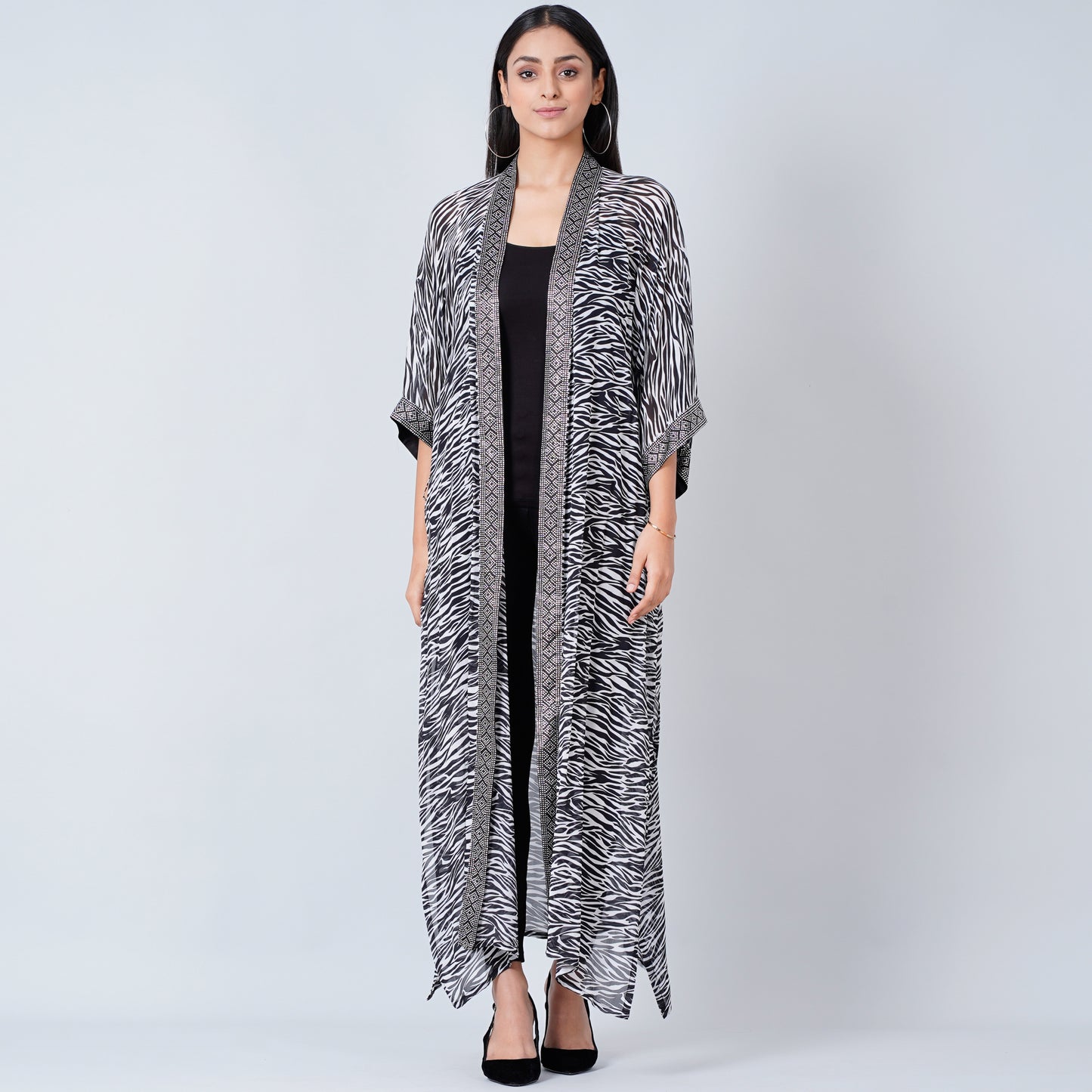 Black and White Zebra Print Cover-Up