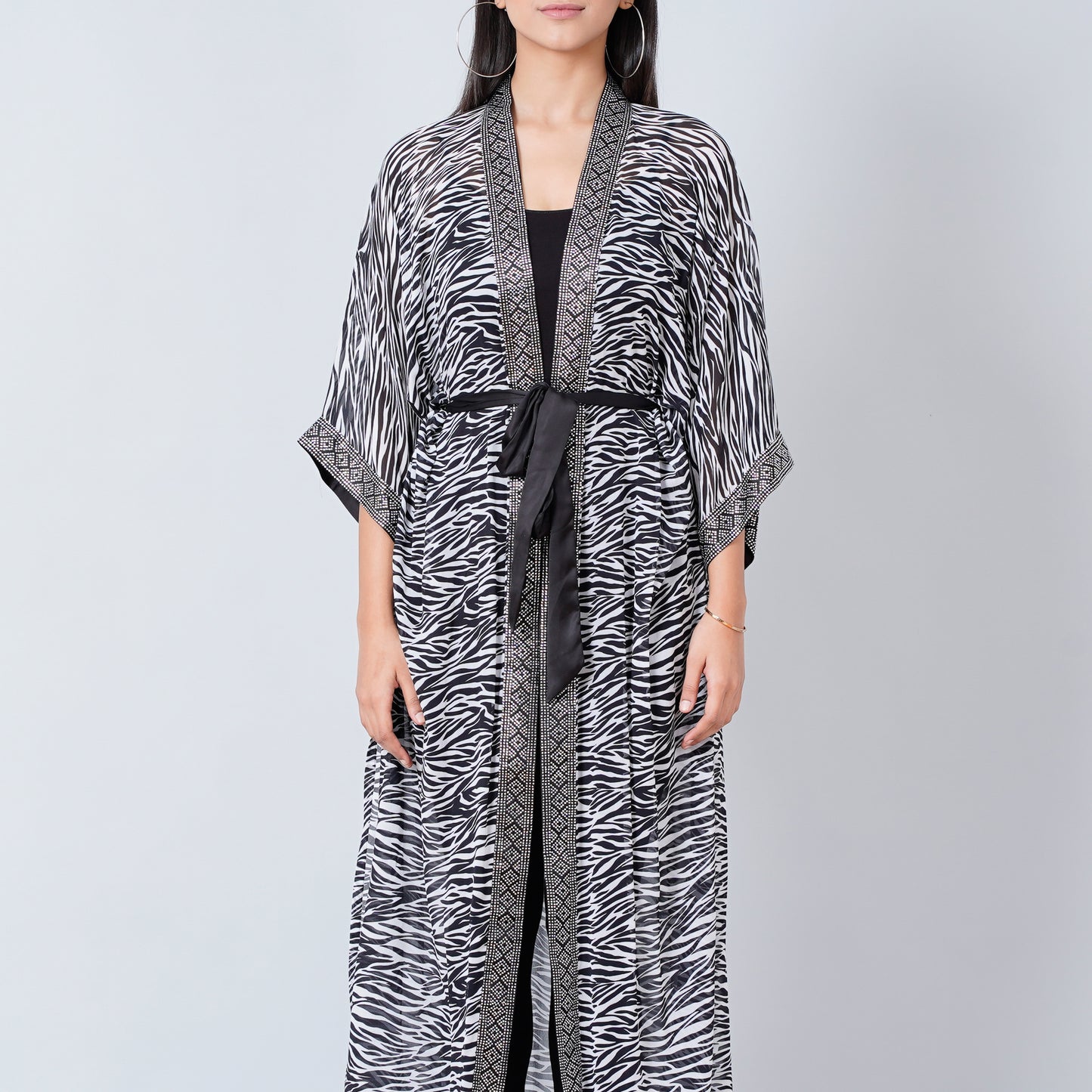 Black and White Zebra Print Cover-Up