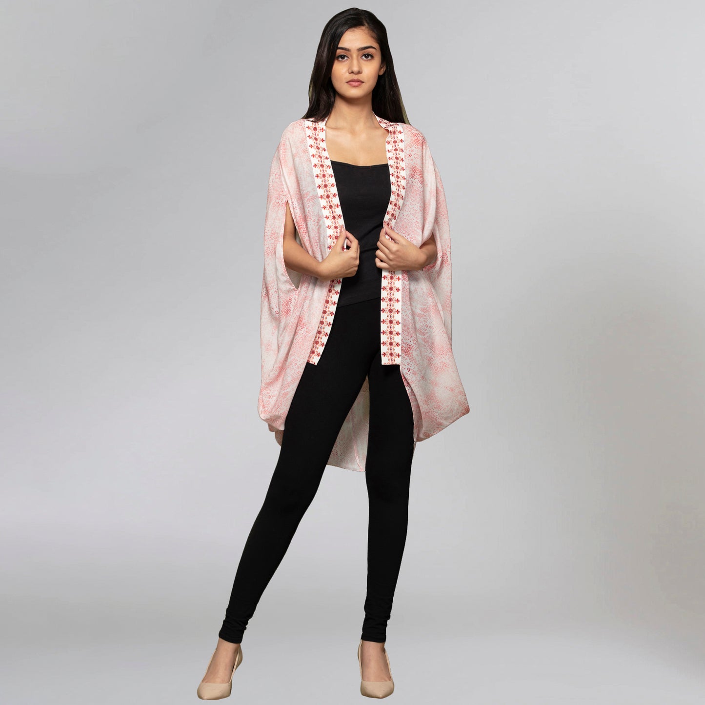Peach Animal Print Cape