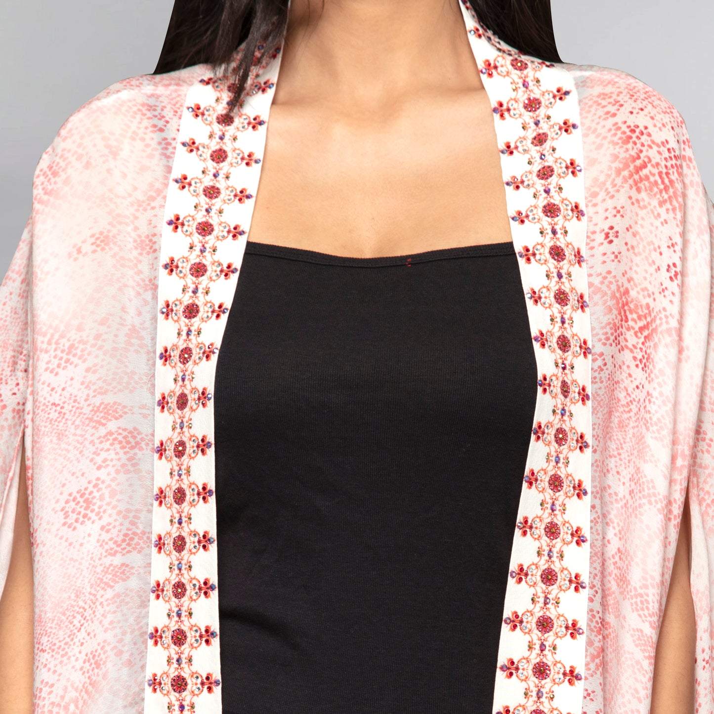 Peach Animal Print Cape