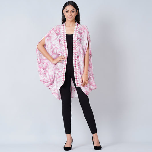 Pink Animal Print Cape