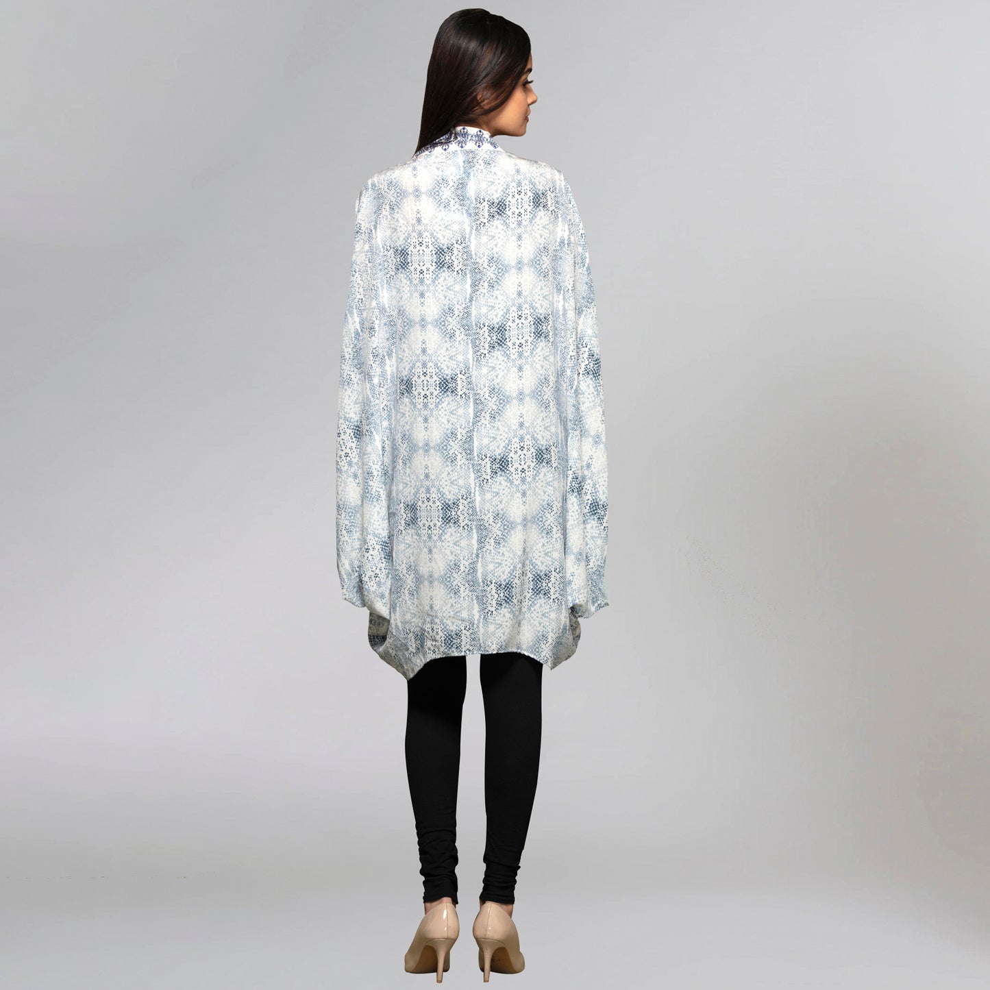 Purple Animal Print Silk Cape