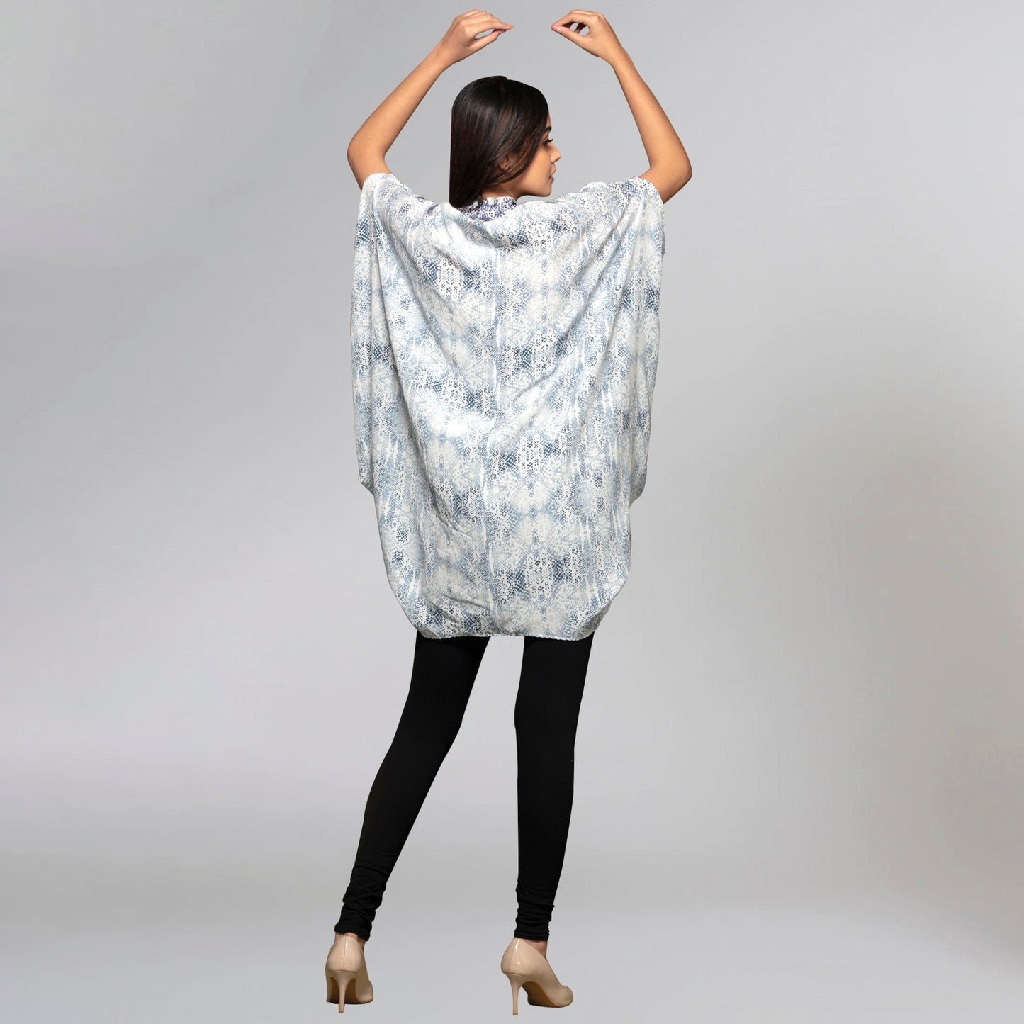Purple Animal Print Silk Cape