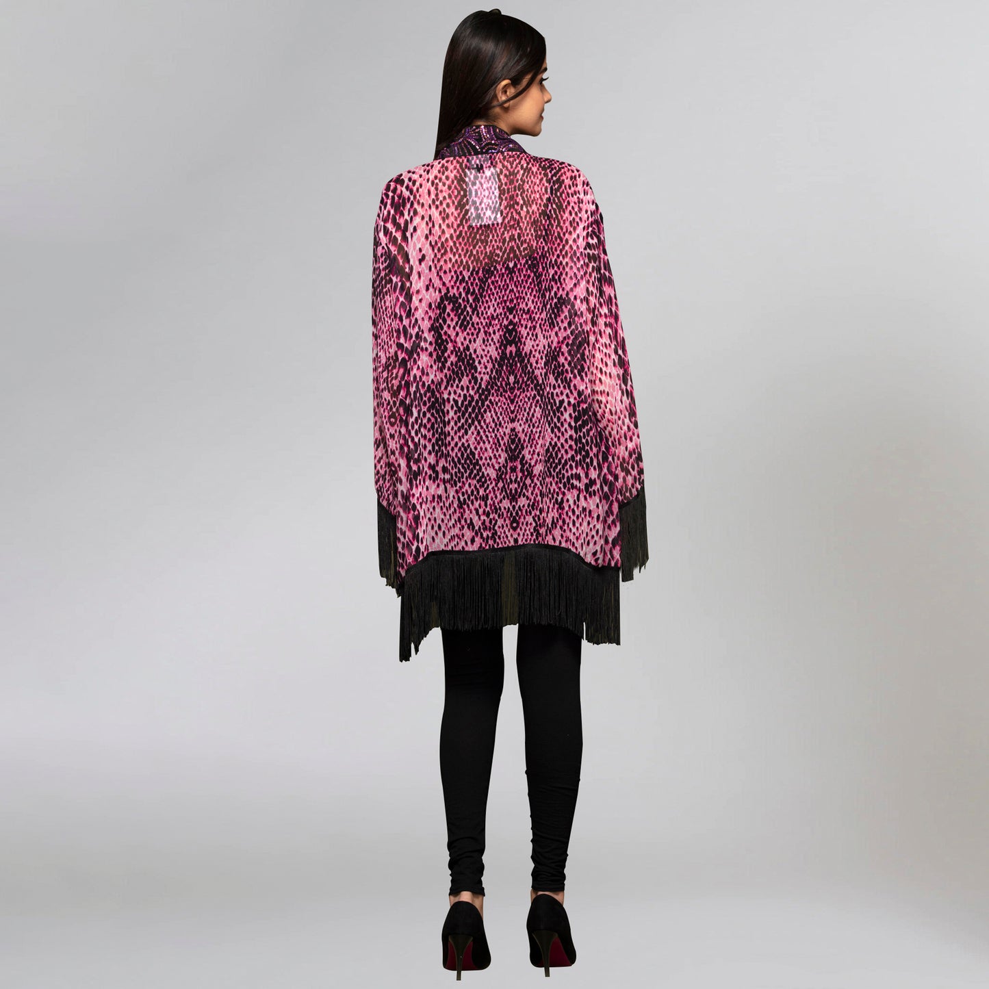 Pink Animal Print Kimono