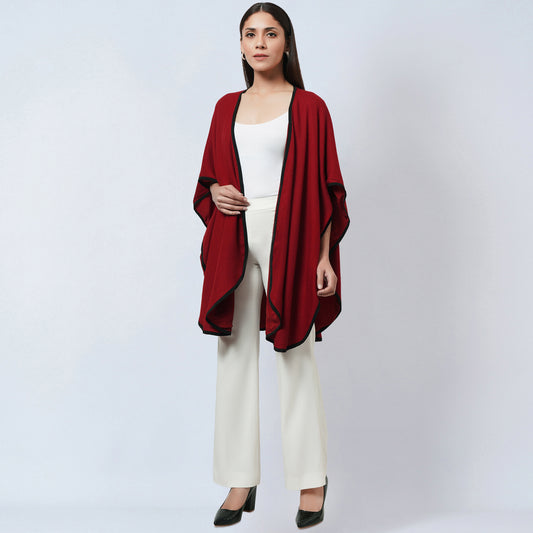 Maroon Cashmere Cape