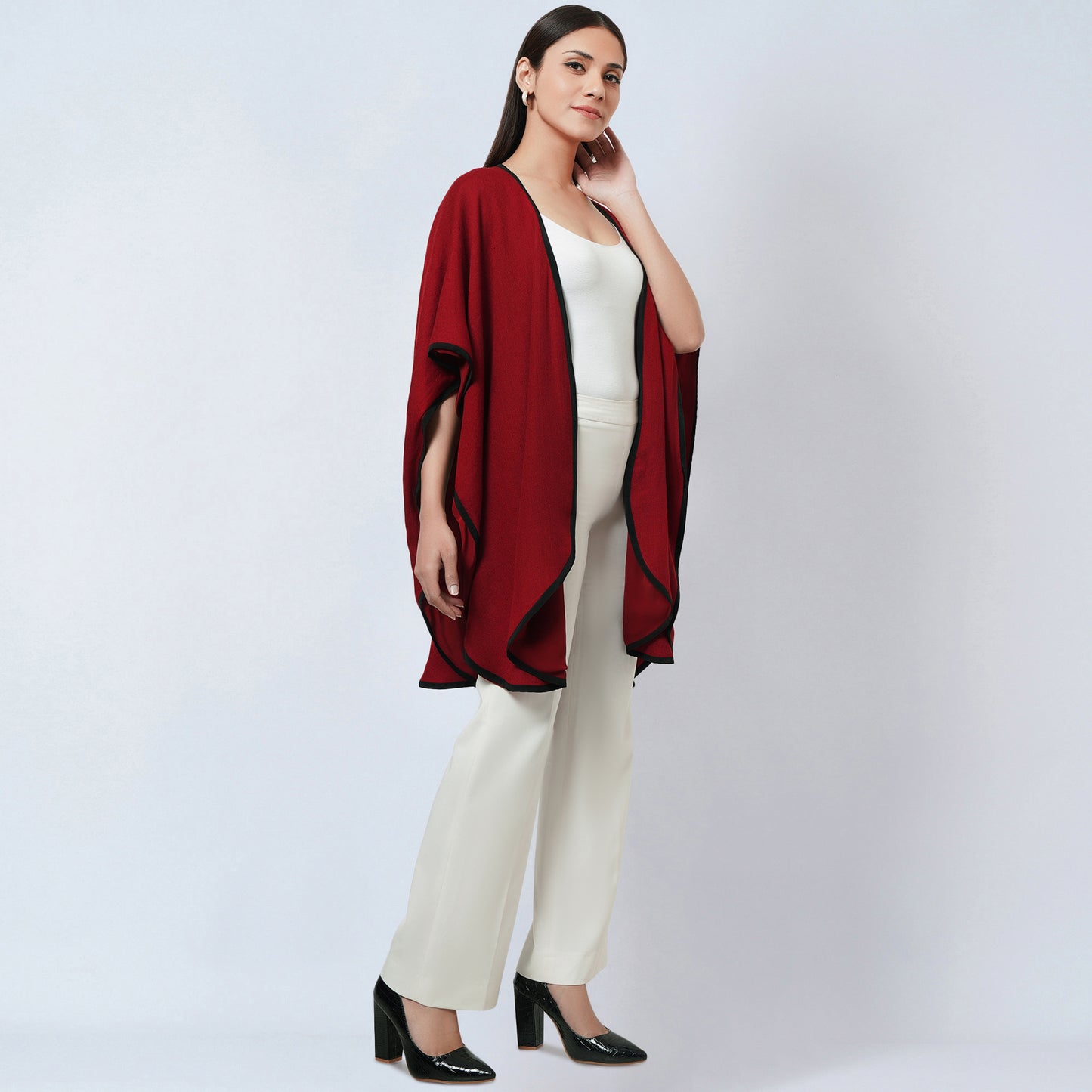 Maroon Cashmere Cape