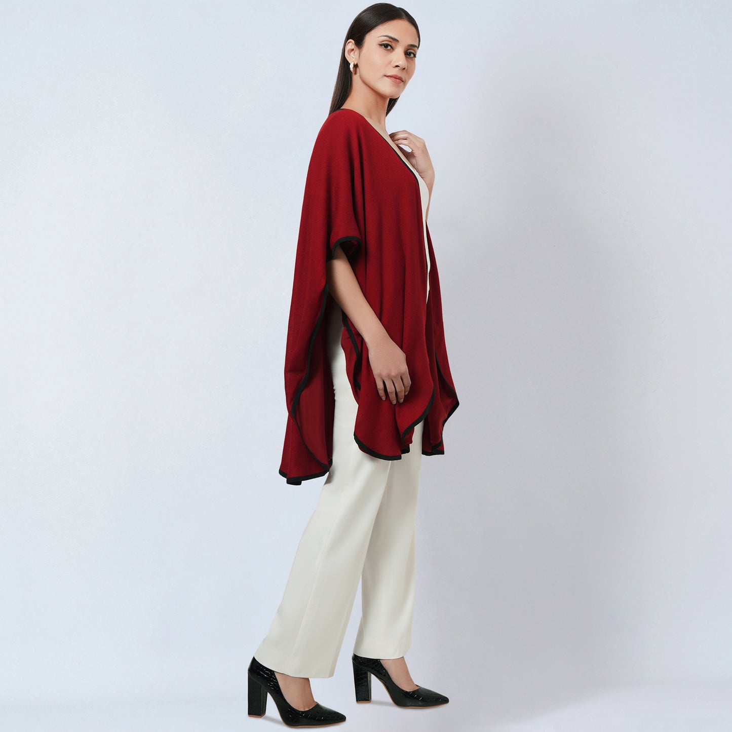 Maroon Cashmere Cape