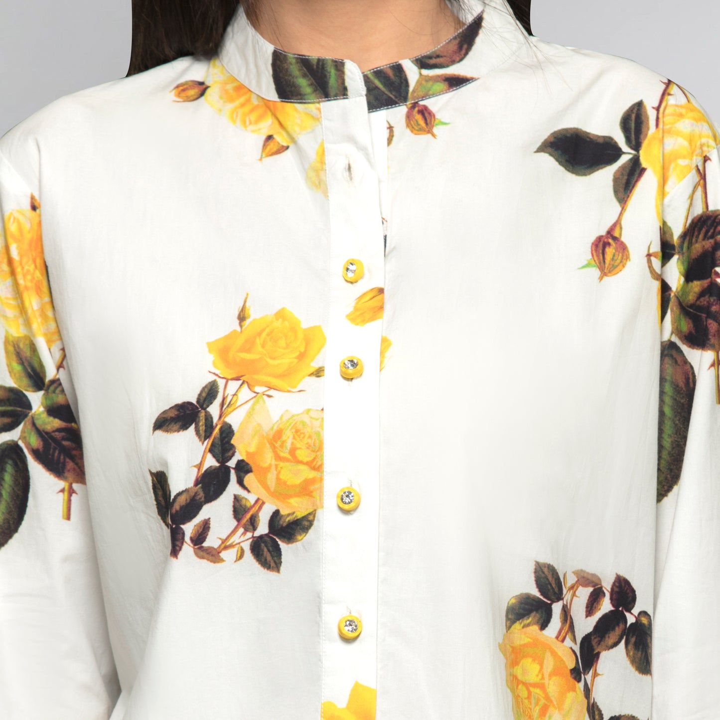 Yellow Floral Shirt Dress