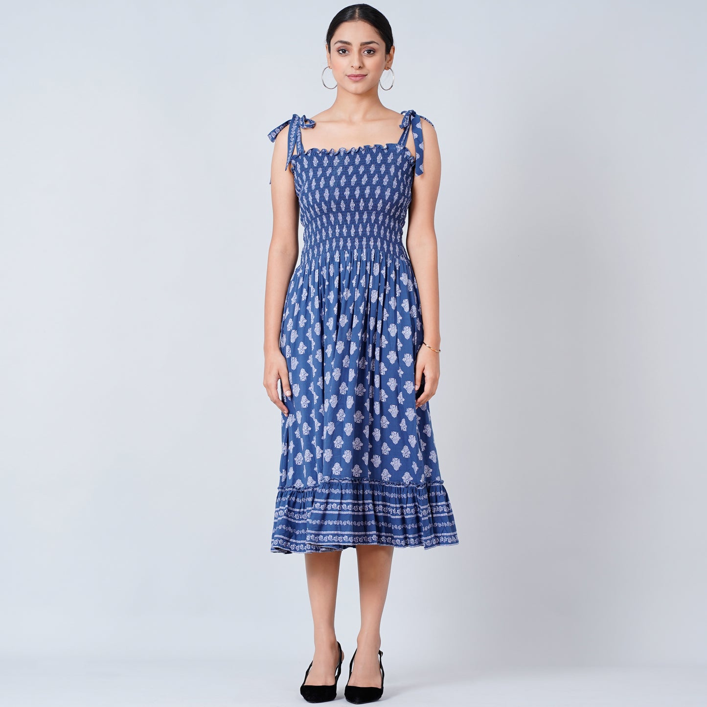 Blue Maxi Smocked Sundress