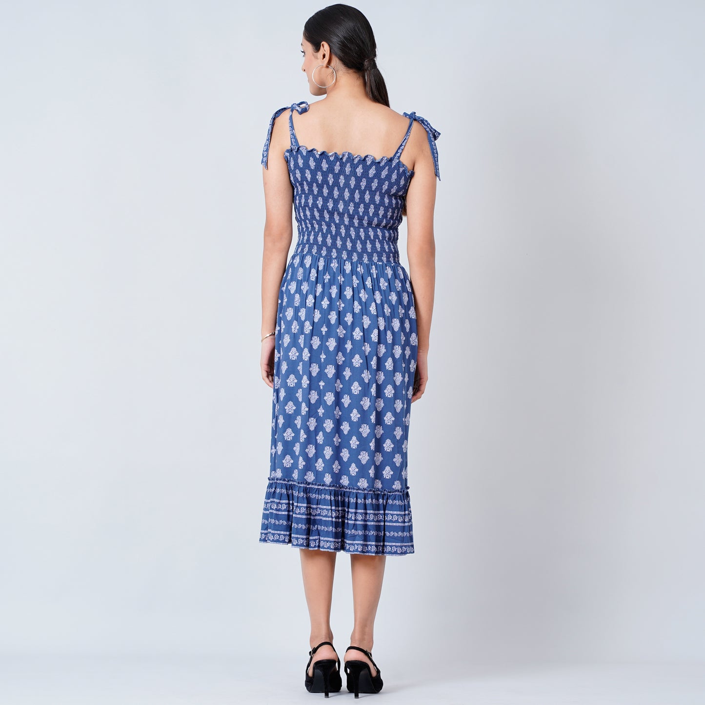 Blue Maxi Smocked Sundress