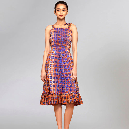 Brown Smocked Sundress