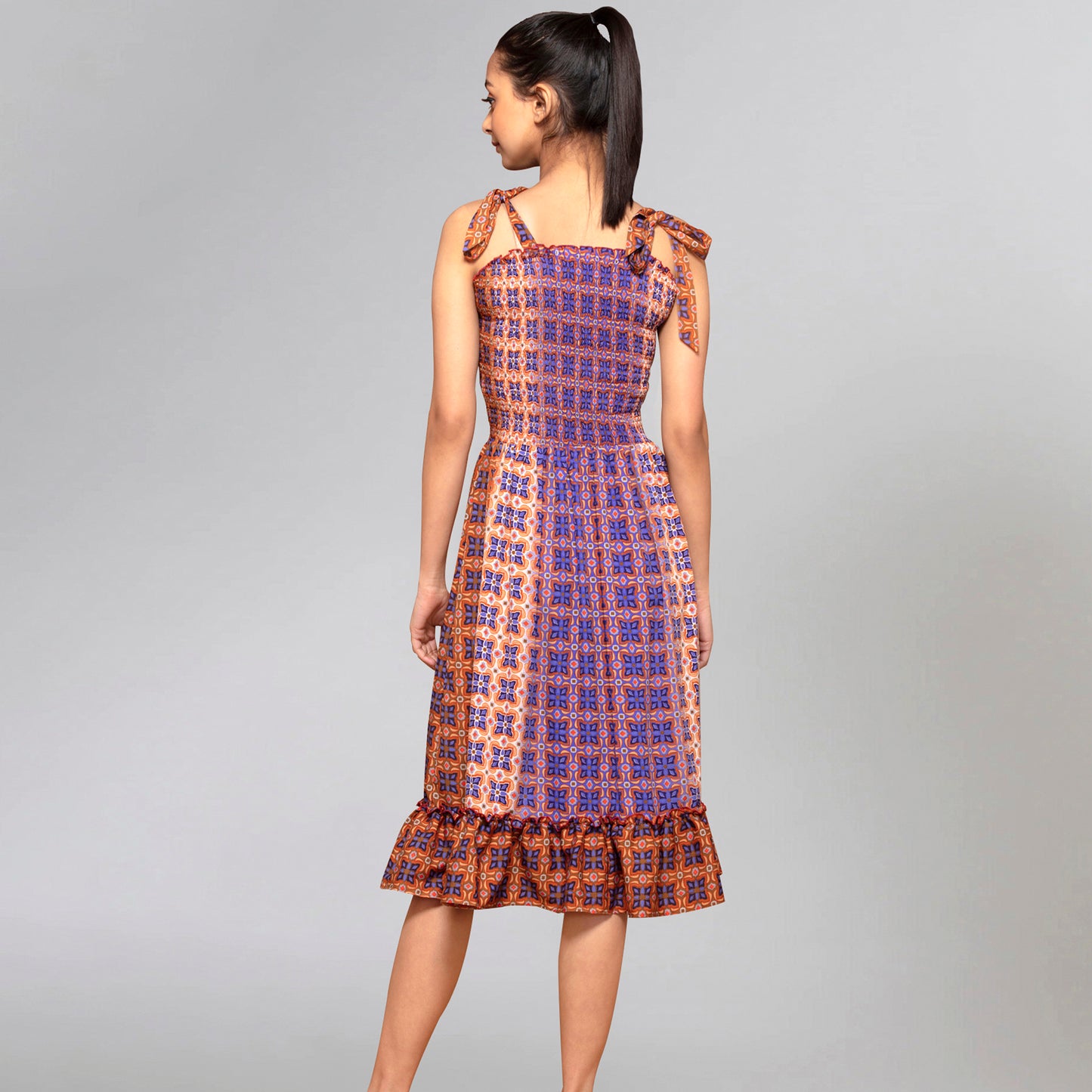 Brown Smocked Sundress