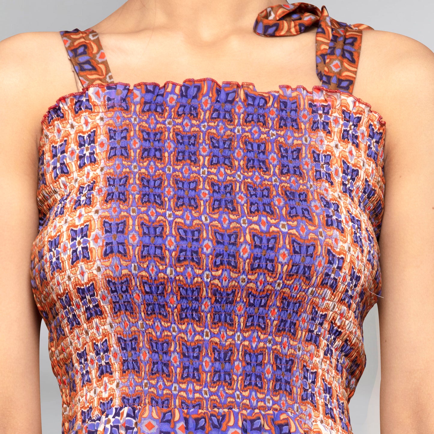 Brown Smocked Sundress