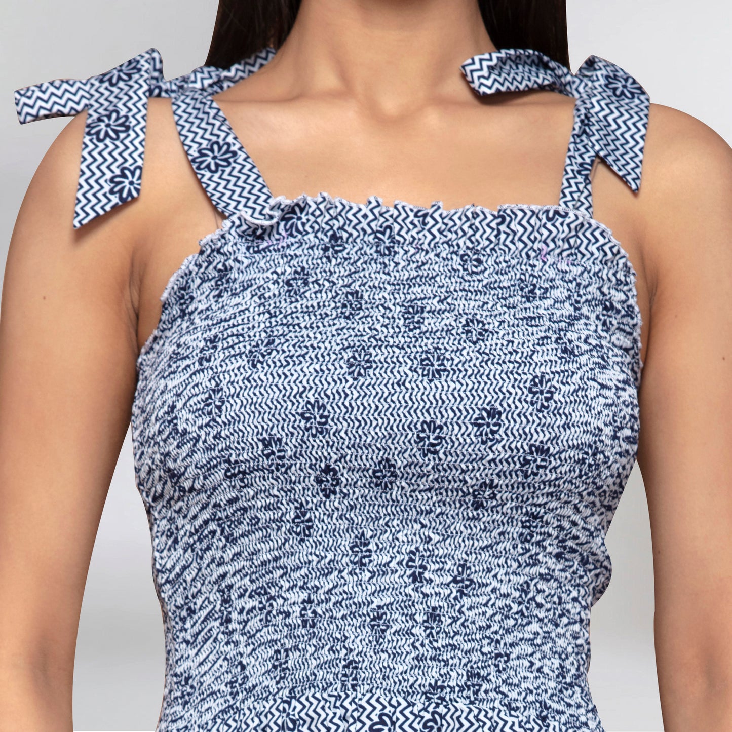 Grey Smocked Sundress