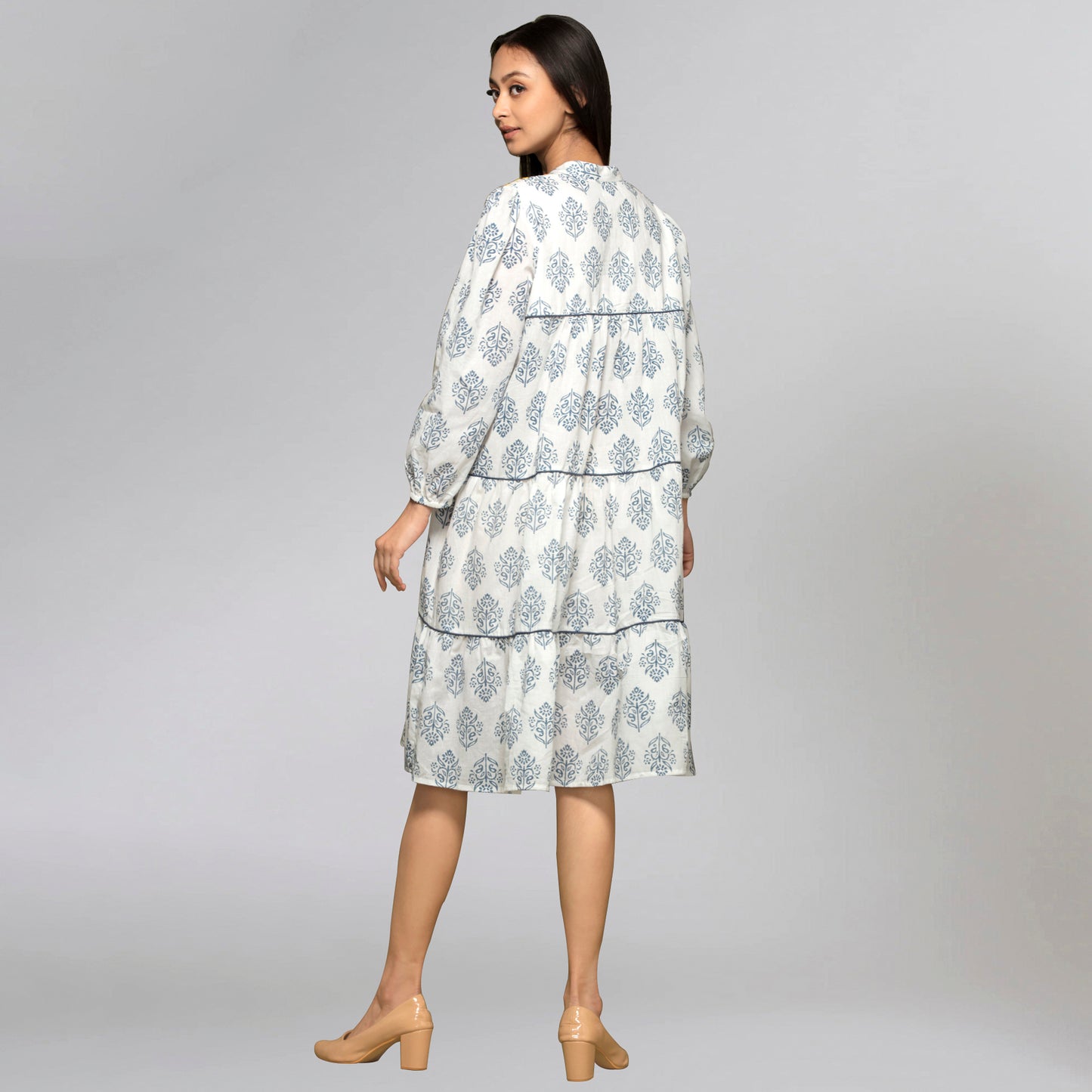 Green Embroidered Peasant Dress