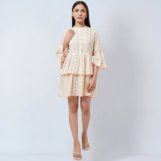 Cream Frill Dress