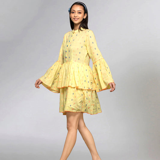 Lemon Yellow Frill Dress