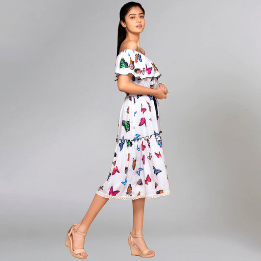 Multicoloured Ruffle Dress